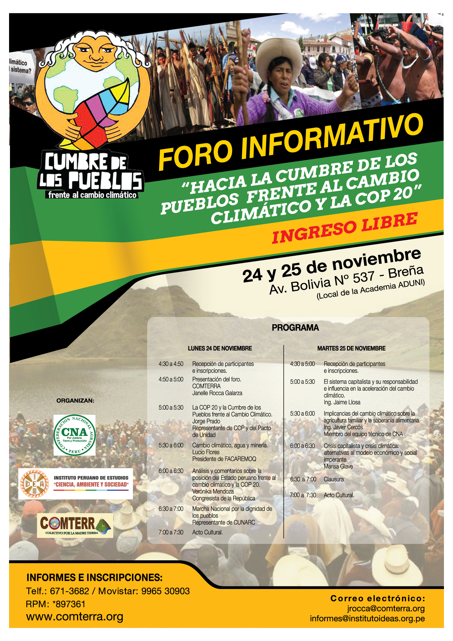 FORO INFORMATIVO "CUMBRE DELOS PUEBLOS"