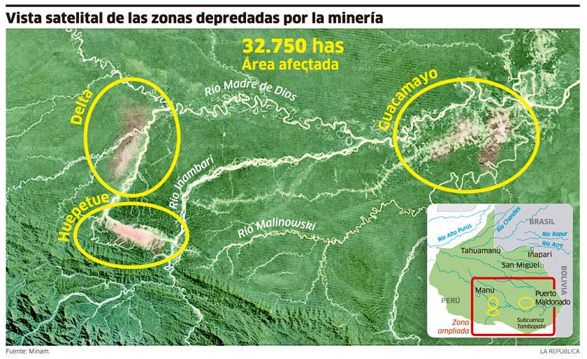 Madre de Dios: en los últimos 20 años la minería afectó más de 30 mil hectáreas de bosque amazónico de la región