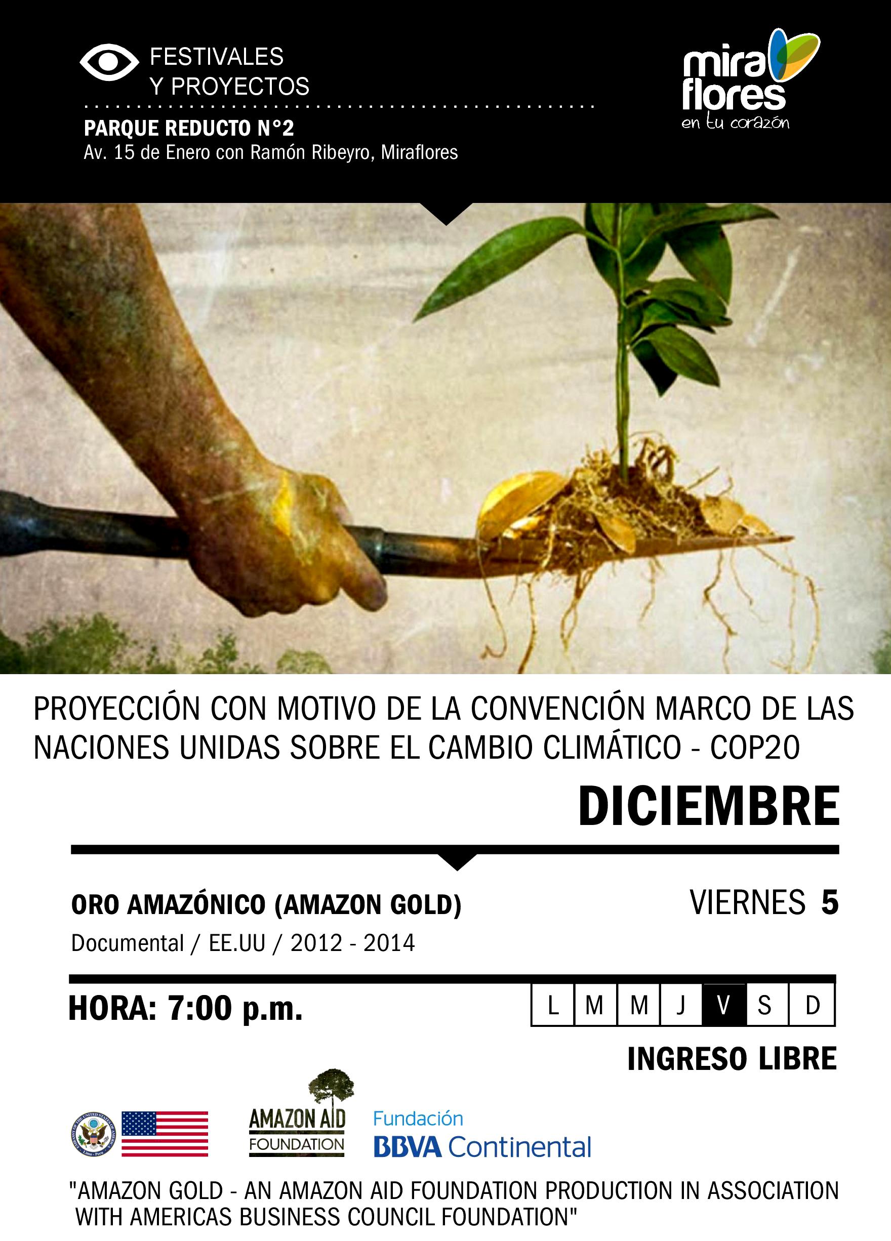 Presentarán documental “Oro amazónico” en parque de Miraflores