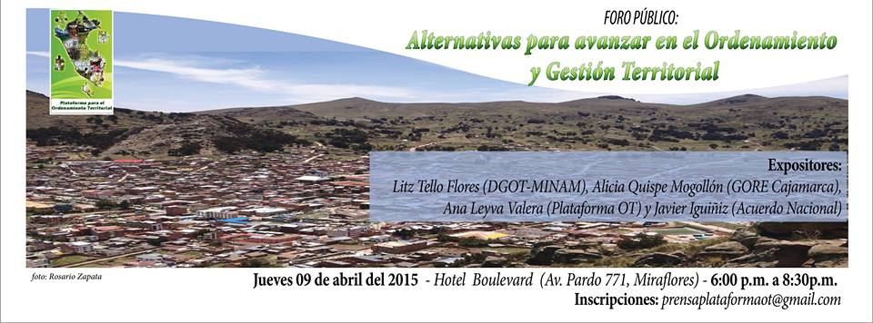 Taller Nacional y Foro Público sobre Ordenamiento Territorial
Con la presencia de funcionarios regionales y locales, autoridades y especialistas
.