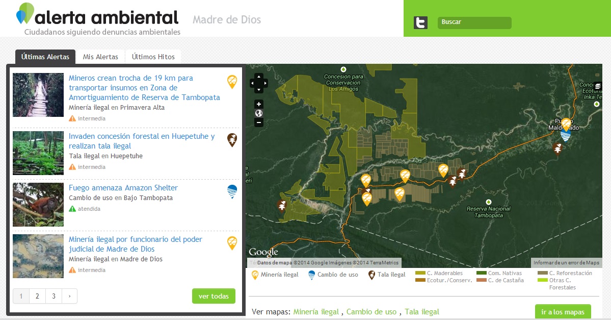 Miércoles 19: presentan Alerta Ambiental – Madre de Dios, plataforma ciudadana sobre denuncias ambientales