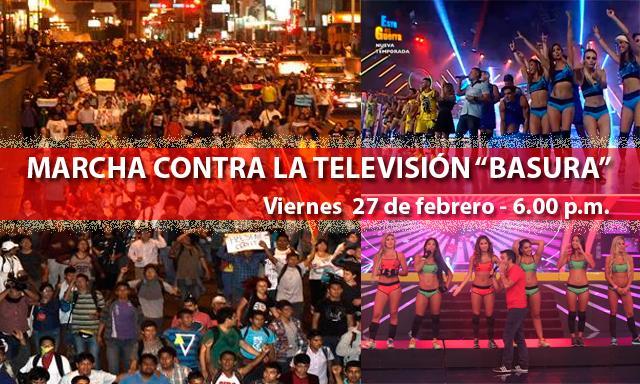 Marcha contra la televisión basura