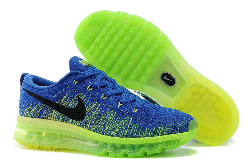 lime green and blue air max