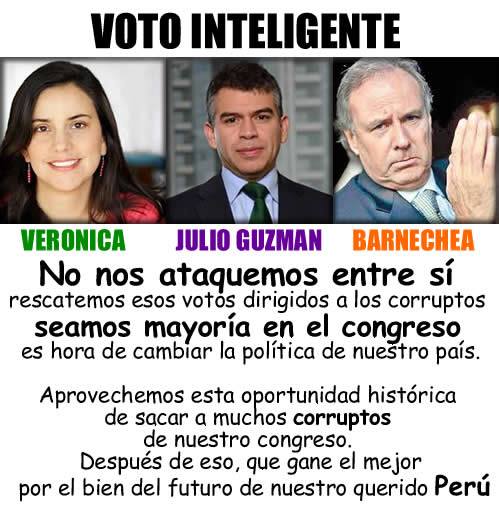 Los 3 mejores candidatos a la Presidecia del Perú: Verónika Mendoza, Julio Guzmán y Alfredo Barnechea