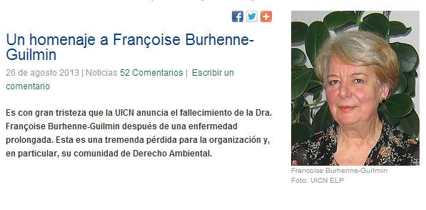 Fallece Francoise Burhenne-Guilmin, figura clave del derecho ambiental a nivel mundial