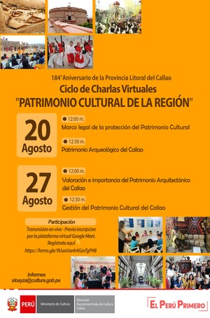 DDC Callao realizará el ciclo de charlas virtuales “Patrimonio Cultural de la Región”