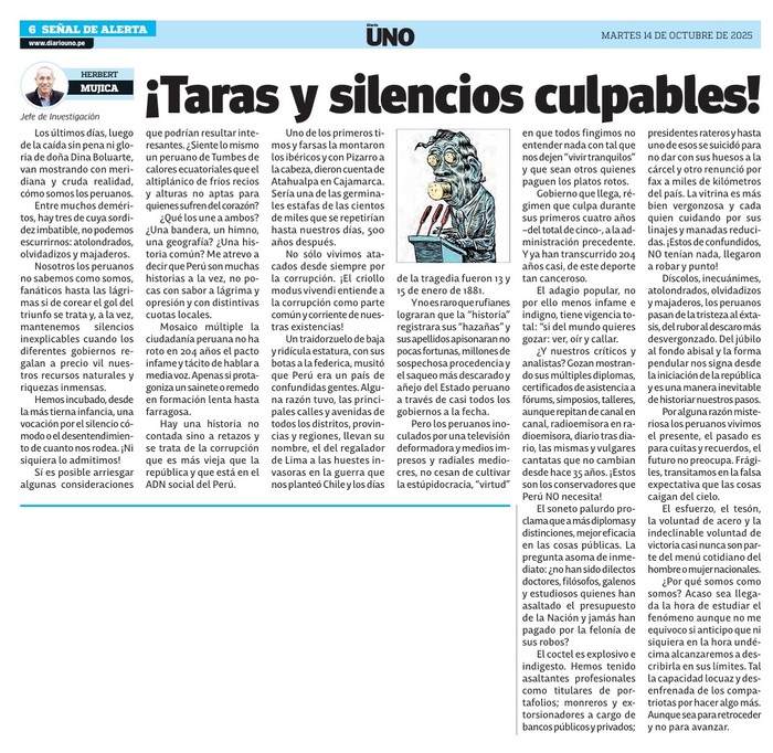 ¡Taras y silencios culpables!