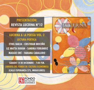 Presentarán edición N.° 12 de la revista Lucerna en el Fondo de Cultura Económica