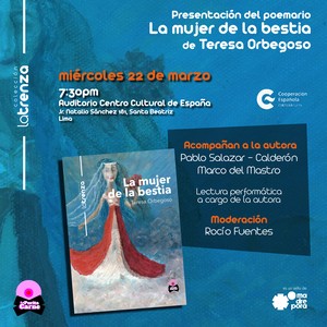 Presentarán libro “La mujer de la bestia” en el Centro Cultural de España