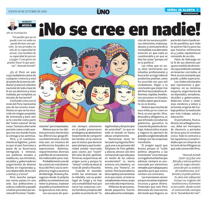 ¡No se cree en nadie!