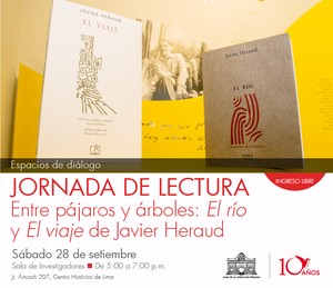 Realizarán la jornada de lectura “Entre pájaros y árboles: El río y El viaje de Javier Heraud” en la Caslit