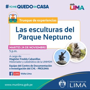 Municipalidad de Lima realizará conversatorio “Las esculturas del Parque Neptuno”