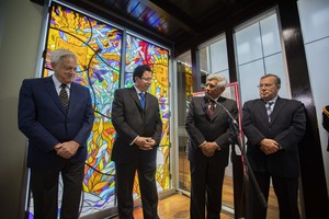 Municipalidad de Lima inaugura vitrales artísticos que representan la hermandad entre las culturas del Perú y Ecuador