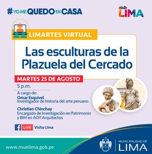 Prolima realizará conferencia virtual “Las esculturas de la Plazuela del Cercado”