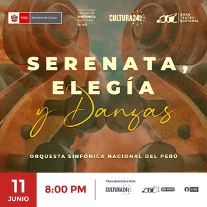 Orquesta Sinfónica Nacional del Perú presenta hoy concierto virtual “Serenata, elegía y danzas”