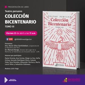 ENSAD presentará el tomo III del libro “Teatro Peruano. Colección Bicentenario”