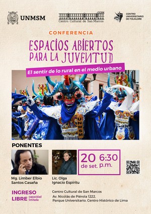 Hoy se realiza conferencia “Espacios abiertos para la juventud” en el Centro Cultural de San Marcos