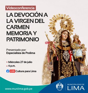 Realizarán charla virtual “La devoción a la Virgen del Carmen. Memoria y patrimonio”