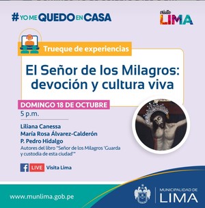 Realizarán el conversatorio virtual “El Señor de los Milagros: devoción y cultura viva”