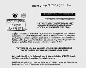 Avanza País propone un retroceso en los derechos políticos ciudadanos