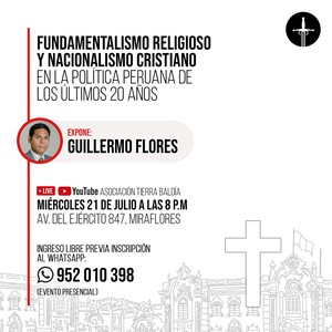 Tierra Baldía organiza conversatorio “Fundamentalismo religioso y nacionalismo cristiano”