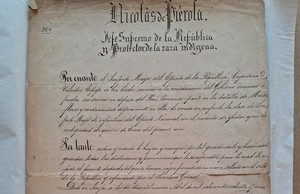 Ministerio de Cultura verifica repatriación de un documento del año 1881 expedido por el expresidente Nicolás de Piérola