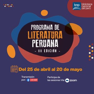 BNP presentará tercera edición virtual del Programa de Literatura Peruana