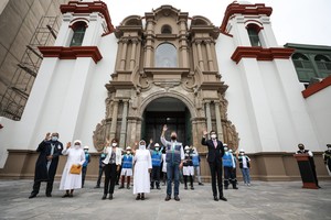 Municipalidad de Lima entrega portada restaurada de la Iglesia de Nuestra Señora de Copacabana en el Rímac