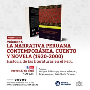 Caslit presentará libro “La narrativa peruana contemporánea. Cuento y novela (1920-2000)”